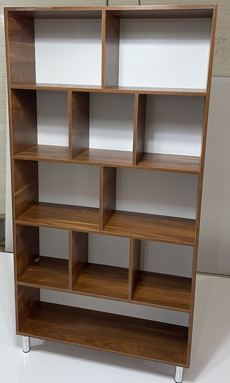 قفسه و کتابخانه قهوه ای عرض ۹۰ ارتفاع ۲ متر عمق ۳۰ پنج طبقه