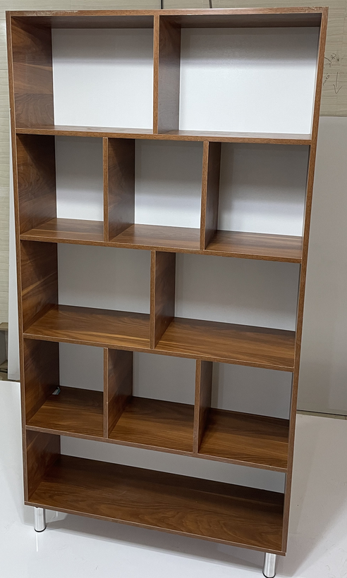 قفسه و کتابخانه قهوه ای عرض ۹۰ ارتفاع ۲ متر عمق ۳۰ پنج طبقه