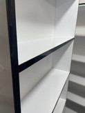 قفسه و کتابخانه عرض ۸۰ عمق ۲۰ ارتفاع ۱۹۰ سانتیمتر پنج طبقه سفید نوار لبه مشکی کتابخانه ایستاده قابل حمل قفسه اتاق کودک قفسه آماده بدون نیاز به نصب