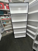 قفسه و کتابخانه عرض ۸۰ عمق ۲۰ ارتفاع ۱۹۰ سانتیمتر پنج طبقه سفید نوار لبه مشکی کتابخانه ایستاده قابل حمل قفسه اتاق کودک قفسه آماده بدون نیاز به نصب