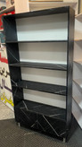 "قفسه ام دی اف ۵ طبقه با درب مشکی - طرح سنگ برجسته ضد خش"